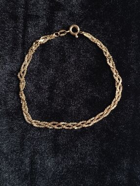 7" 14k Gold Braided Chain Bracelet - Women's Jewelry